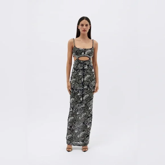 Rachel Gilbert Piper Column Gown Beaded NWT AU0/US2
